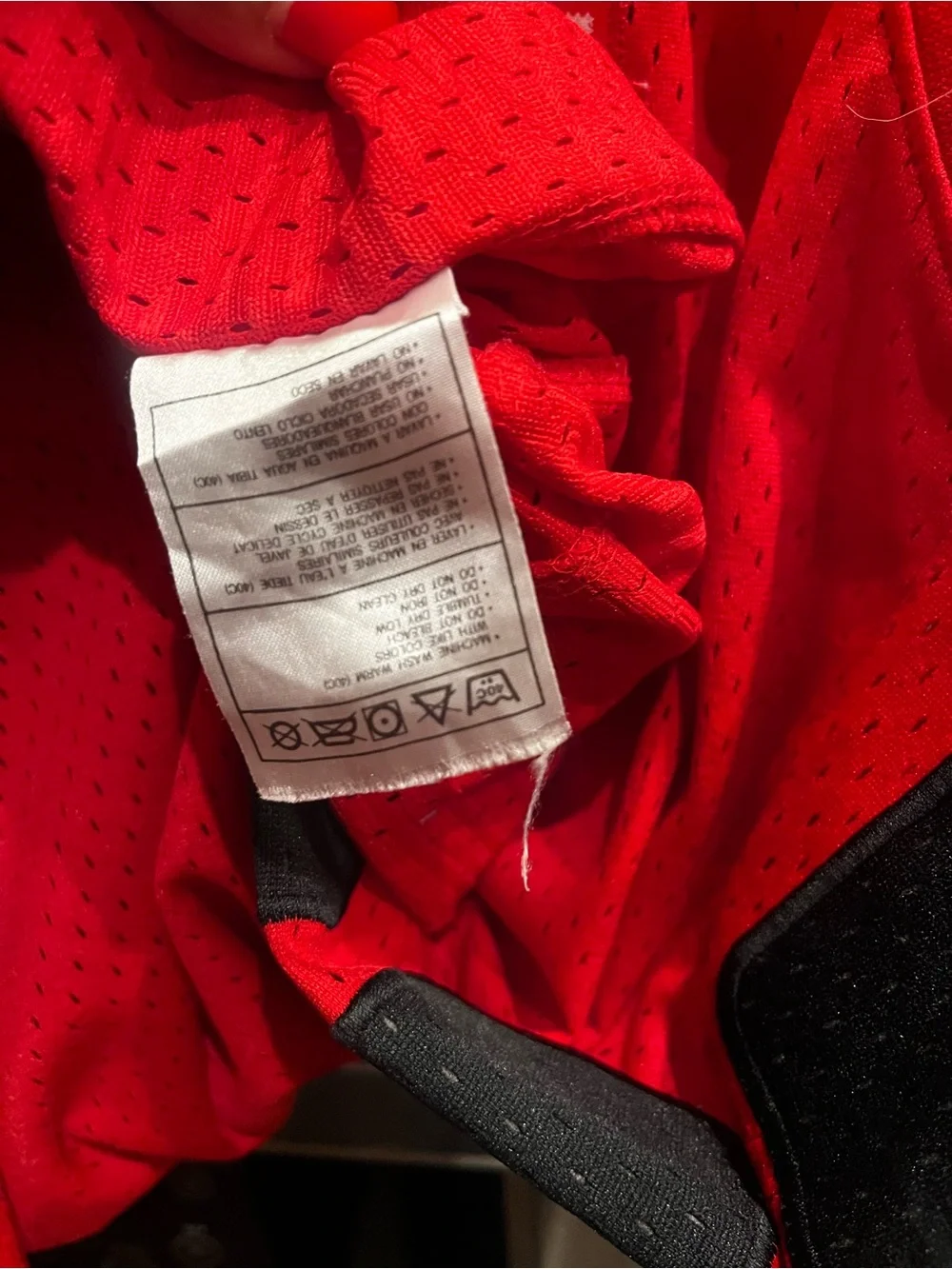 Jordan Red Mesh Basketball Jersey with Jordan Patch